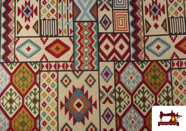 Vente de Tissu Gobelin imprimé Ethnique Bordures