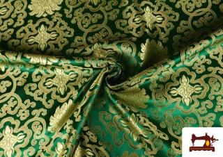 Tissu Brocart Classique Médiéval de Couleurs couleur Vert