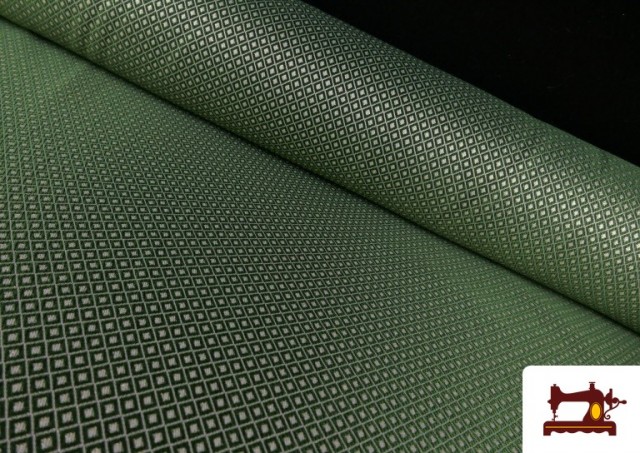 Acheter copy of Tissu en Jacquard pour Tapisserie et Décoration avec Fleurs Grises couleur Vert