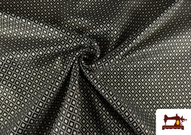 Acheter Tissu Jacquard pour Tapisserie et Décoration Géométrique couleur Noir