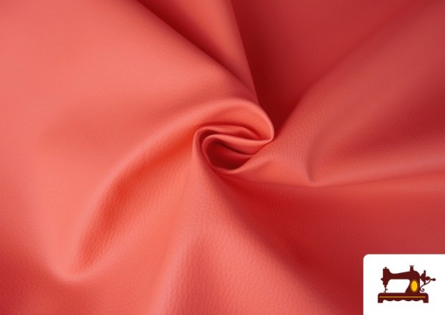 Acheter en ligne Tissu en Cuir Synthétique de Couleurs Eco couleur Corail