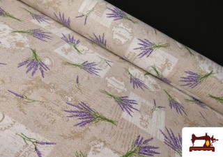 Tissu Imprimé avec Lavande