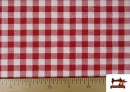 Acheter Tissu Toile Panama Vichy Carreaux 1,50cm Largeur 140 cm couleur Rouge
