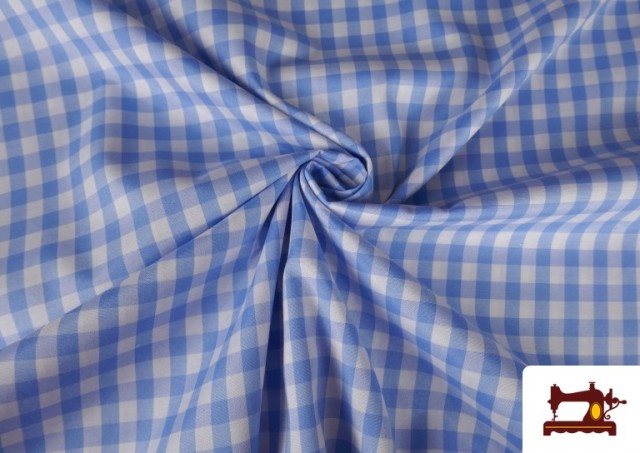 Vente en ligne de Tissu à Carreaux Vichy de Couleurs (1 cm) couleur Bleu