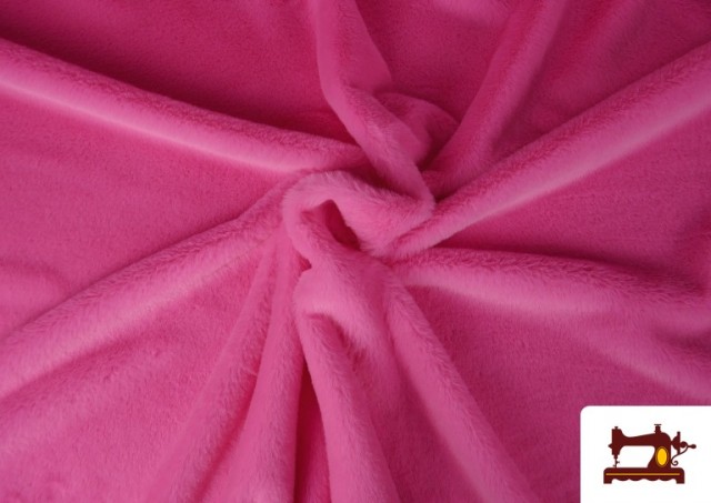 Tissu Poil Court Doux en Couleurs couleur Rose pâle
