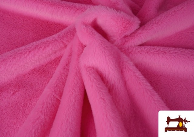 Tissu Poil Court Doux en Couleurs couleur Rose pâle
