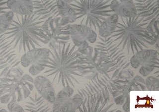 Acheter Tissu Gobelin imprimé Tropical Gris