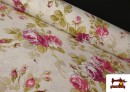 Tissu en Canvas Imprimé Romantique Floral - Largeur 140 cm