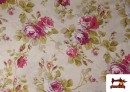 Acheter Tissu en Canvas Imprimé Romantique Floral - Largeur 140 cm