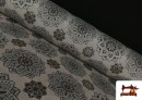 Tissu Gobelin imprimé Mandalas Gris