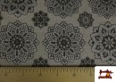 Vente de Tissu Gobelin imprimé Mandalas Gris