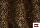 Acheter en ligne Tissu à Poil Court Imprimé Léopard pour Costumes et Tapisserie couleur Brun