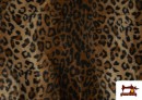 Acheter en ligne Tissu à Poil Court Imprimé Léopard pour Costumes et Tapisserie - Pièce 25 Mètres couleur Brun