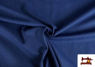 Tissu Jean Uni Denim couleur Bleu