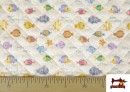 Acheter en ligne Tissu Matelassé en Coton Poissons Colorés