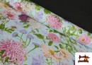 Tissu Loneta Imprimé Floral Chrysanthème
