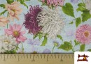 Acheter en ligne Tissu Loneta Imprimé Floral Chrysanthème