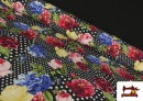 copy of Tissu Crêpe à Pois Noirs et Fond Écru couleur Noir