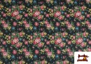 Acheter copy of Tissu en Popeline avec Imprimé Floral Classique Orange