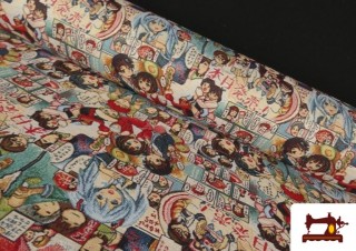 Tissu Gobelin Tissé Motifs Anime