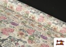 Toile Imprimé Botanique Floral Vintage 140cm largeur