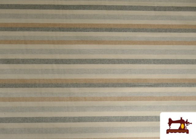 Acheter Tissu Loneta Panama Rayures couleur Beige