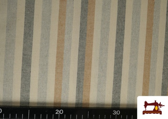 Vente en ligne de Tissu Loneta Panama Rayures couleur Beige