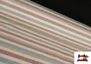 copy of Tissu en Canvas Panama à Rayures couleur Rouge