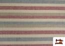 Acheter copy of Tissu en Canvas Panama à Rayures couleur Rouge