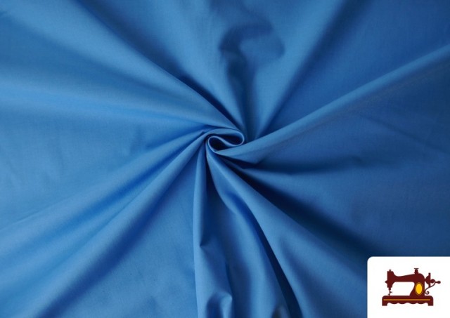 Vente en ligne de Tissu Popeline Largeur 60cm - Pièce de 30 Mètres couleur Bleu