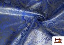 Acheter Tissu Jacquard en Soie de Couleurs avec Cachemire Argenté couleur Bleu