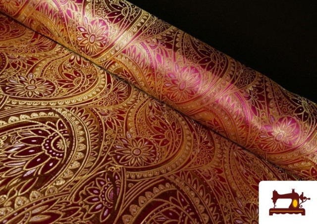 copy of Tissu Fuchsia Brocart Brillant Argenté couleur Fuchsia