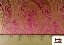 Acheter en ligne copy of Tissu Fuchsia Brocart Brillant Argenté couleur Fuchsia