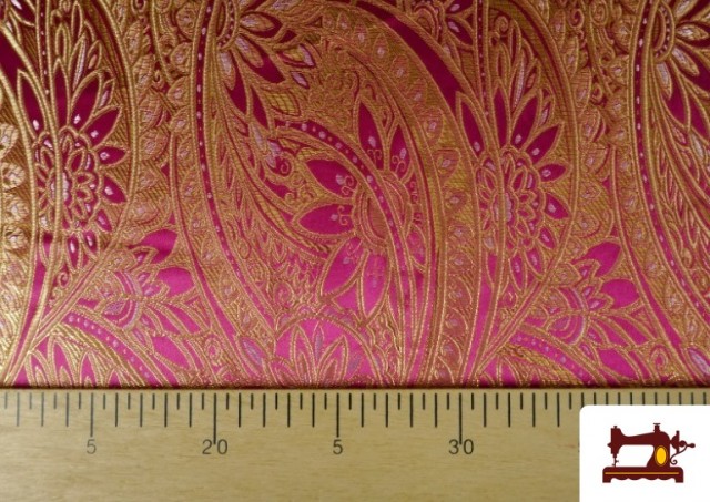 Acheter en ligne copy of Tissu Fuchsia Brocart Brillant Argenté couleur Fuchsia