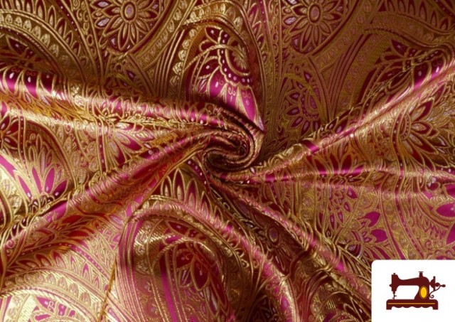 Vente en ligne de copy of Tissu Fuchsia Brocart Brillant Argenté couleur Fuchsia