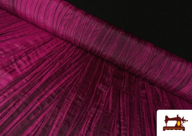 copy of Tissu en Soie Naturel Shantung avec Imprimé Jaune couleur Fuchsia