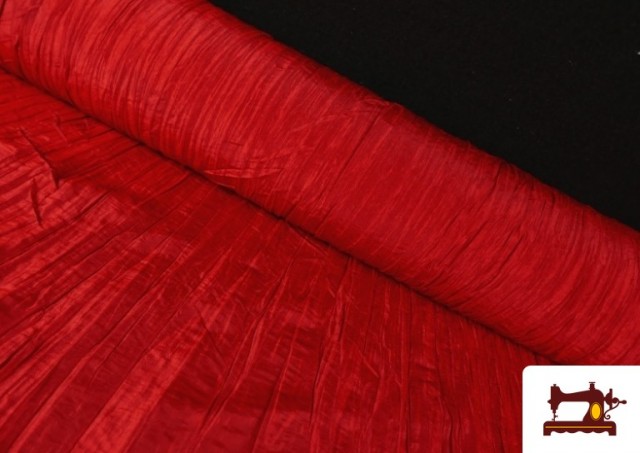 Vente en ligne de copy of Tissu en Soie Naturel Shantung avec Imprimé Jaune couleur Rouge