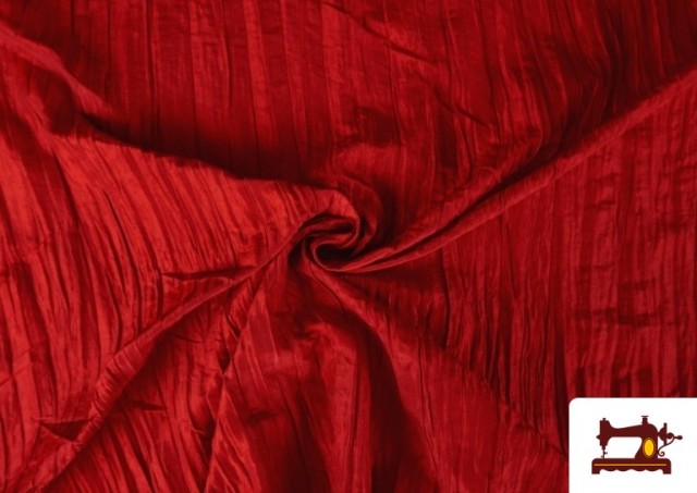 Acheter copy of Tissu en Soie Naturel Shantung avec Imprimé Jaune couleur Rouge