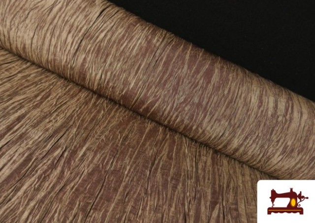 Taft en Soie Plissé Froissé couleur Bronzé