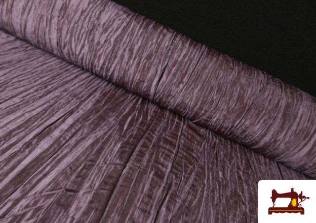 Vente en ligne de copy of Tissu en Soie Naturel Shantung avec Imprimé Jaune couleur Mauve