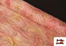 Acheter copy of Tissu en Soie Naturel Shantung avec Imprimé Jaune couleur Corail