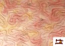 Vente de copy of Tissu en Soie Naturel Shantung avec Imprimé Jaune couleur Corail