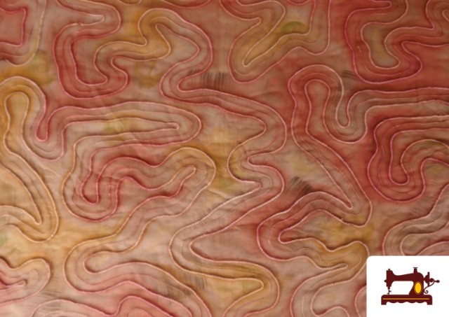Acheter en ligne copy of Tissu en Soie Naturel Shantung avec Imprimé Jaune couleur Corail