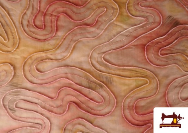 Vente en ligne de copy of Tissu en Soie Naturel Shantung avec Imprimé Jaune couleur Corail