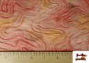 Organza en Soie Naturelle Brodée Tie-Dye Batik couleur Corail