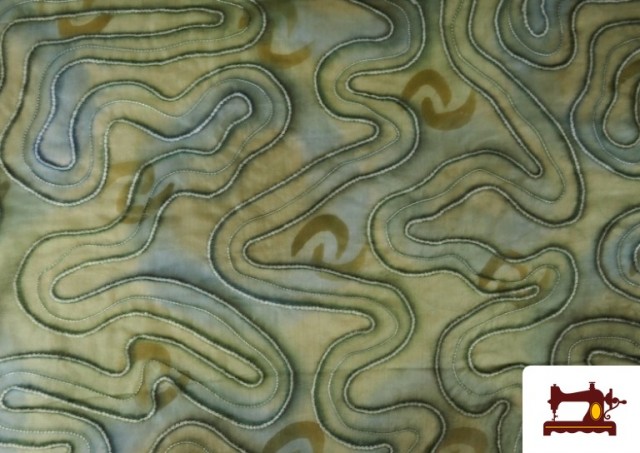 Vente de copy of Tissu en Soie Naturel Shantung avec Imprimé Jaune couleur Vert