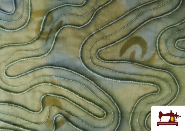 Acheter en ligne copy of Tissu en Soie Naturel Shantung avec Imprimé Jaune couleur Vert