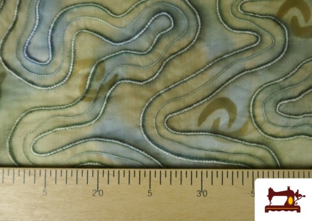 Vente en ligne de copy of Tissu en Soie Naturel Shantung avec Imprimé Jaune couleur Vert