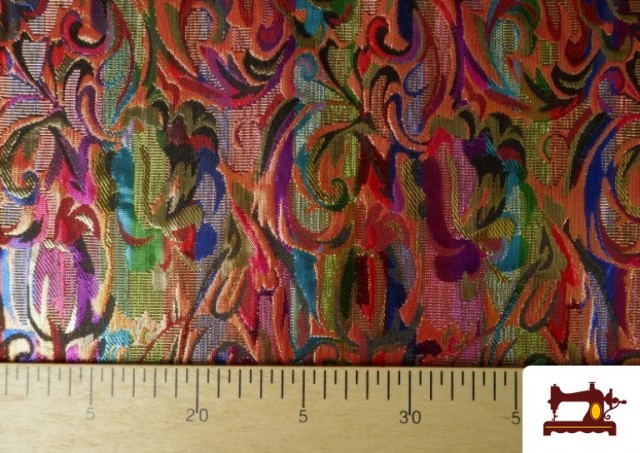 Vente de Tissu en Jacquard Métalisé Multicolore