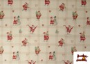Acheter copy of Tissu en Coton Imprimé avec Boules de Noël Gris